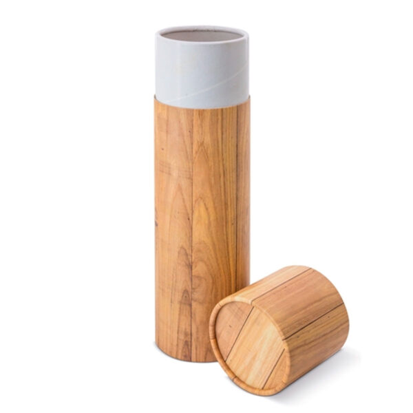 straordinario portabottiglia tubolare effetto-legno